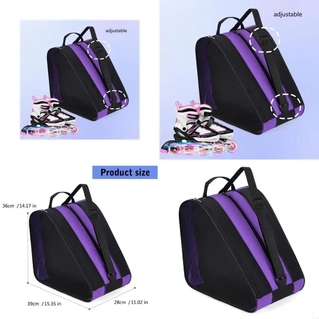 Borsa per pattinaggio ghiaccio in tessuto Oxford Borsa per pattini in traspirante per bambini Facile da trasportare