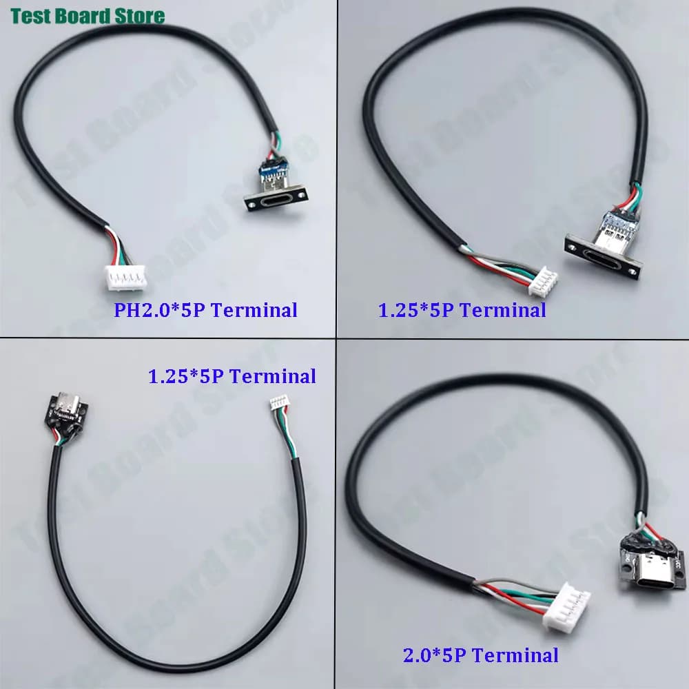 1 pz cavo tastiera meccanica tipo C femmina 5P cavo di separazione tastiera flessibile 1.25 * 5P/2.0 * 5P cavo terminale USB C