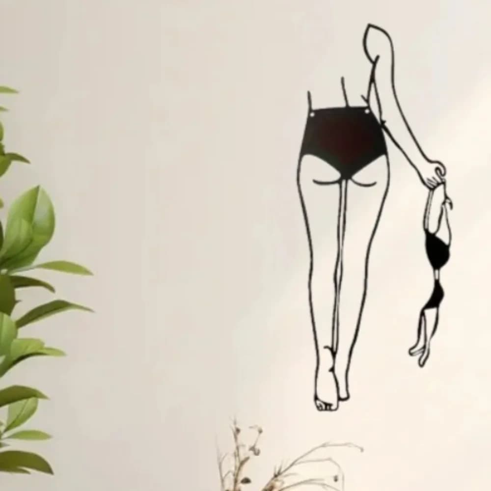 Arte Murale in Metallo Anime One Piece, Decorazione Minimalista con Linee Sottili, Murale Moderno con Figura Nascosta per Bagno