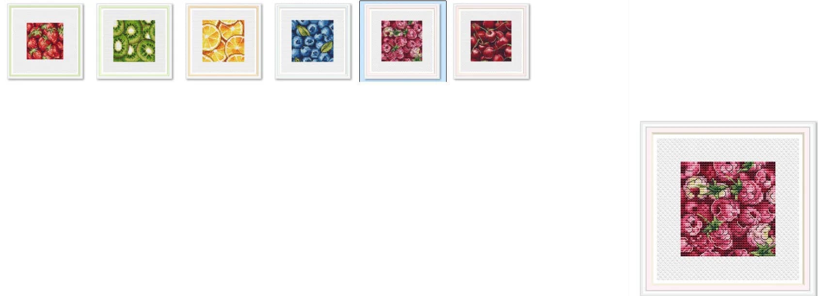 Cross Stitch Set DIY Kit Embroidery Needlework Craft Packages Cotton Fabric Floss Embroidery Fruit coasters - Fresh cherries