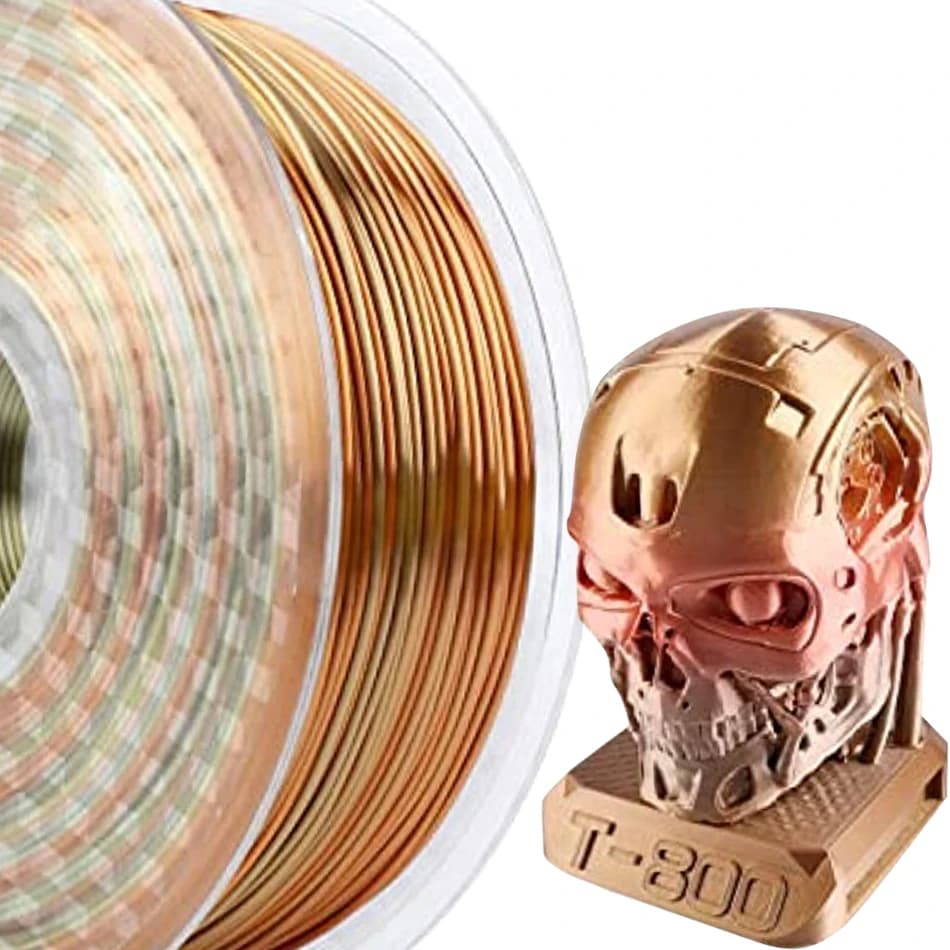 New Silk Rainbow PLA 1.75mm 3D Printing Material Duoton Grade Gold Bronze Purple Black Filament 3D Printer 1kg 500g 250g