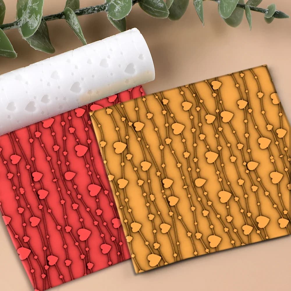 Rullo per Texture in Argilla Polimerica con Motivo a Cuore | Strumento Creativo per Creazione di Gioielli in Argilla, Cilindro per Modellare l'Argilla Artigianale