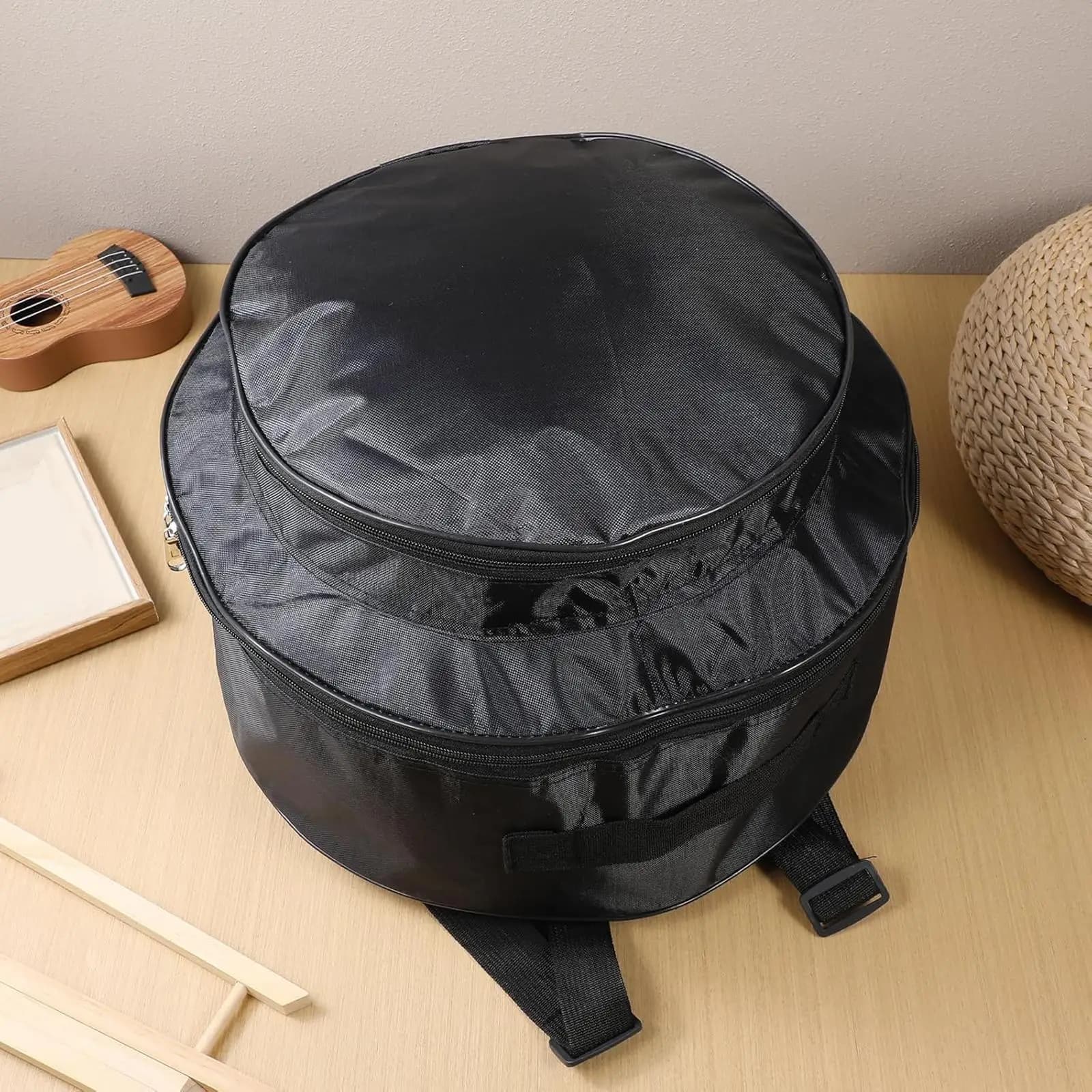 Portable Snare Drum Storage Bag Thick Padded Drum Case Drumsticks Pocket for Percussion Instrument Travel