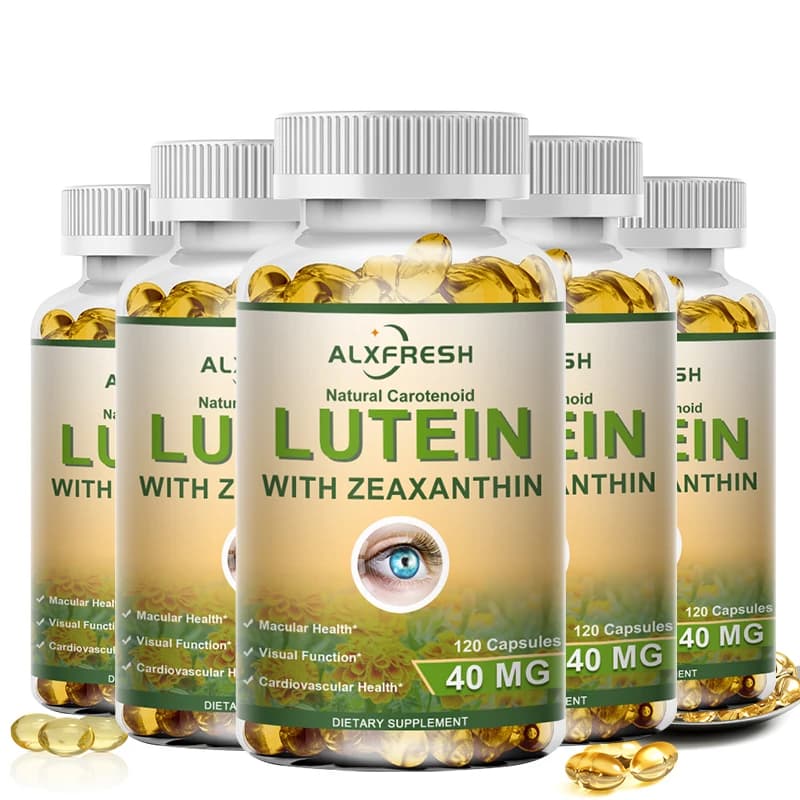 Alxfresh Luteina Naturale 40 mg con Zeaxantina Integratori per la Salute e Vitamine Senza OGM e Senza Glutine 120/60 Capsule
