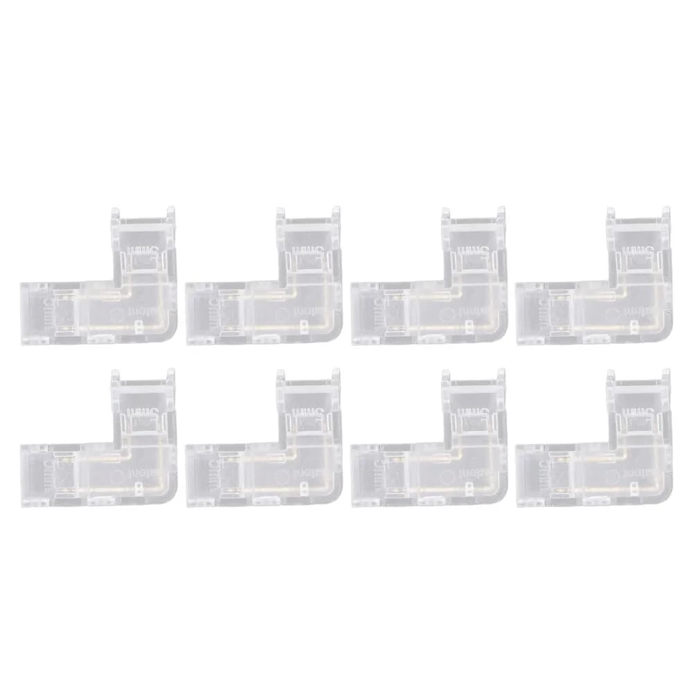 8pcs 2 Pin LED Strip Light Connectors 5mm Transparent COB LED Strip Connectors 2 Pin Light Connectors Right Angle Connection