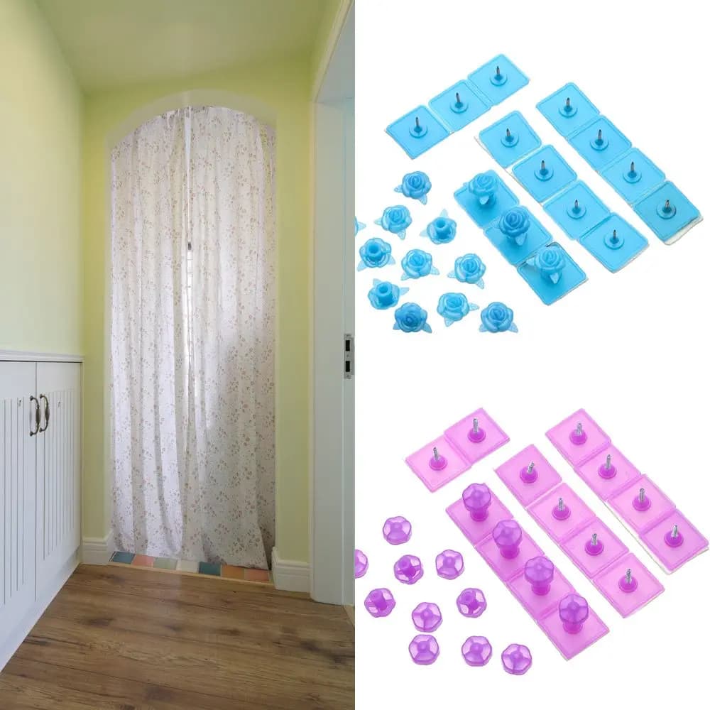 14 pcs/love strong self-adhesive mosquito-proof curtain door buckle sticky screen window fixed tools