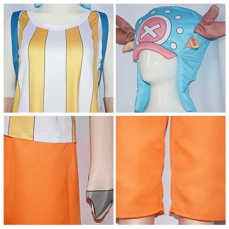 DY201 Pezzo Tony Tony Chopper Costume Cosplay Vestito Unisex Renna Vestito con Cappello Zaino Set Completo per Comic Con Halloween25