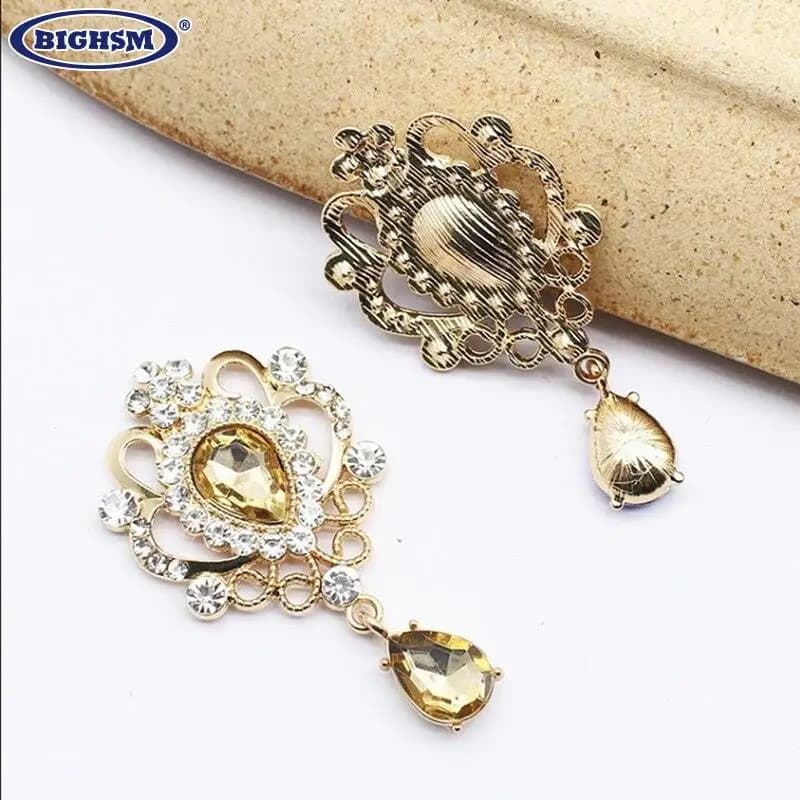 32*60MM For Needlework Rhinestone Button Hair Manualidades Accessories Diy Flat Back Brooch Jewelry Accessories