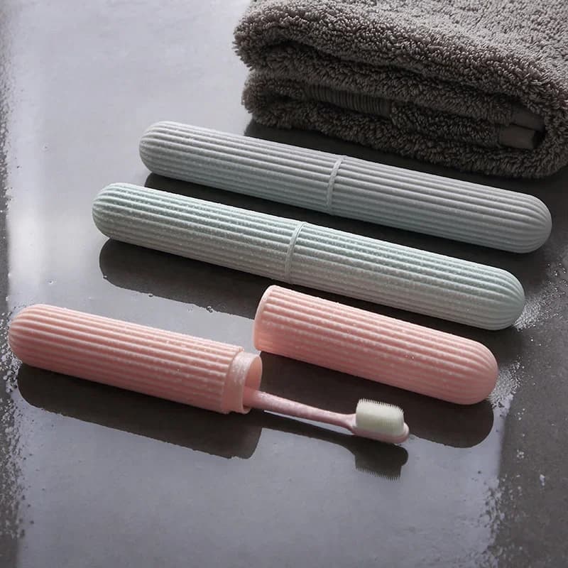 Scatola portaspazzolino portatile da viaggio, bagno, lavaggio, copertura per spazzolino, portaoggetti in plastica, organizer da viaggio