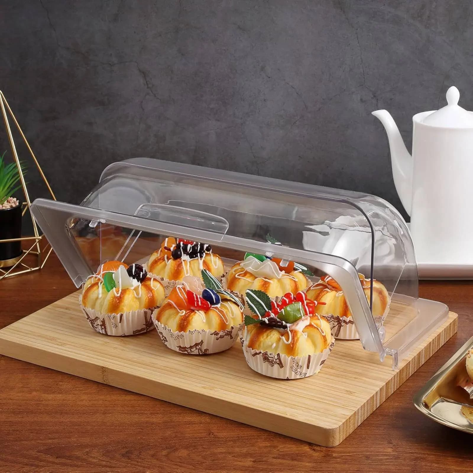 Coperchio Trasparente con Cerniera per Pasticceria, Resistente alle Particelle, per Buffet, Coperchio Trasparente per Vaschette Alimentari, Forniture per Catering, Facile da Pulire