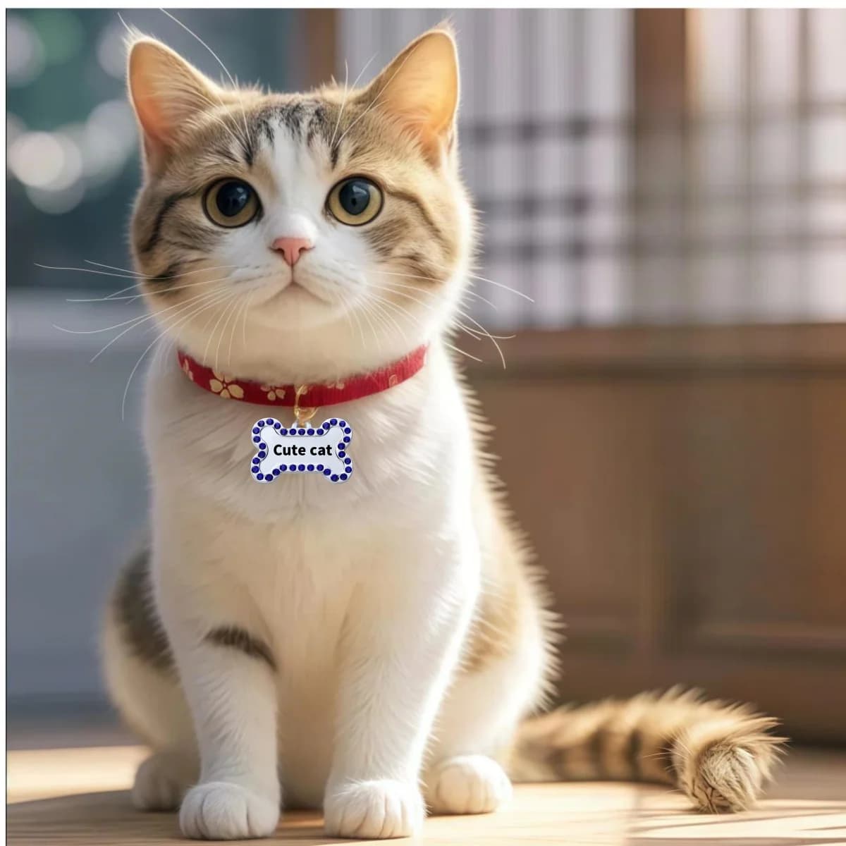 Targhetta Identificativa Personalizzabile VIP per Animali Domestici, in Bronzo, per Cani e Gatti, con Numero di Indirizzo Inciso, Ciondolo per Collare