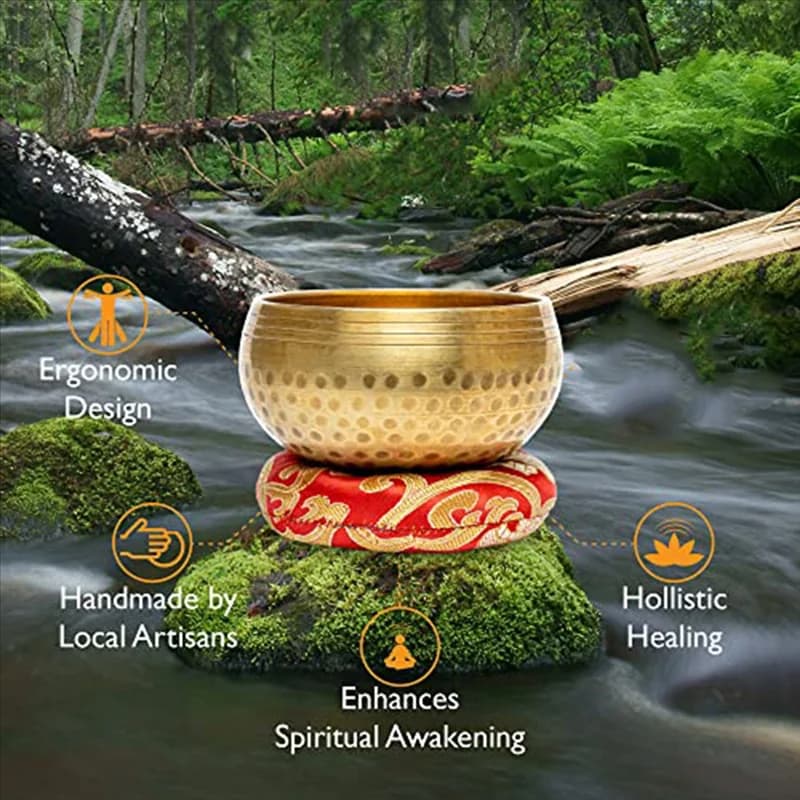 XSXS-Yoga Supplies Mini Singing Bowl Tibetan Buddha Thumb Sound Bowl Nepal Handmade Meditation Music Stress Relief