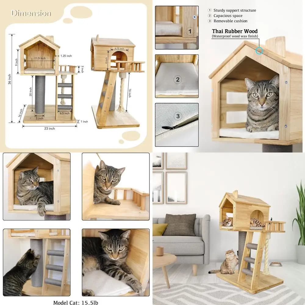 Elegante condo per gatti da interni: albero per gatti durevole per giocare, riposo e graffiare