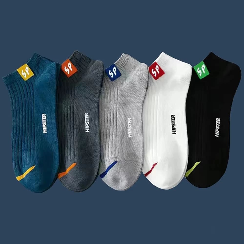 5 pairs of men's socks set ankle socks in cotton short breathable short-cut socks casual sports socks soft and comfortable for everyday summer clothing