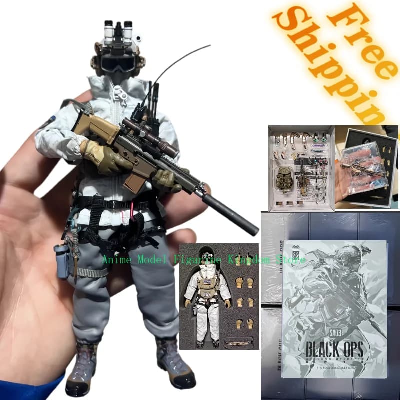 Disponibile HASUKI 1/12 6 Pollici Action Figure H SALVO SA02 03 Soldato Maschio in Tuta da Combattimento Mimetica Nera Giocattoli Call of Duty Regalo