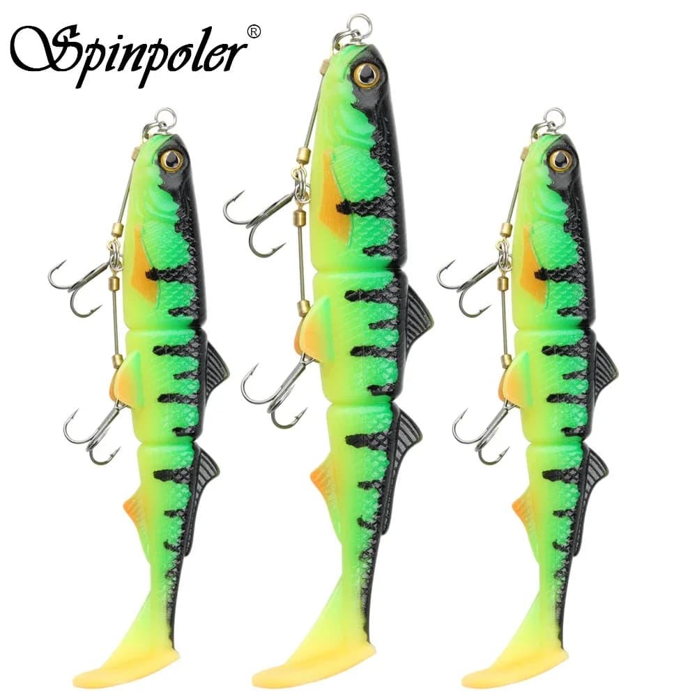 Spinpoler Pike Stinger Rig Hook System con 3D Swimbait Richiamo morbido Esca da pesca Paddle T Code per Zander Pike Big Game Fish