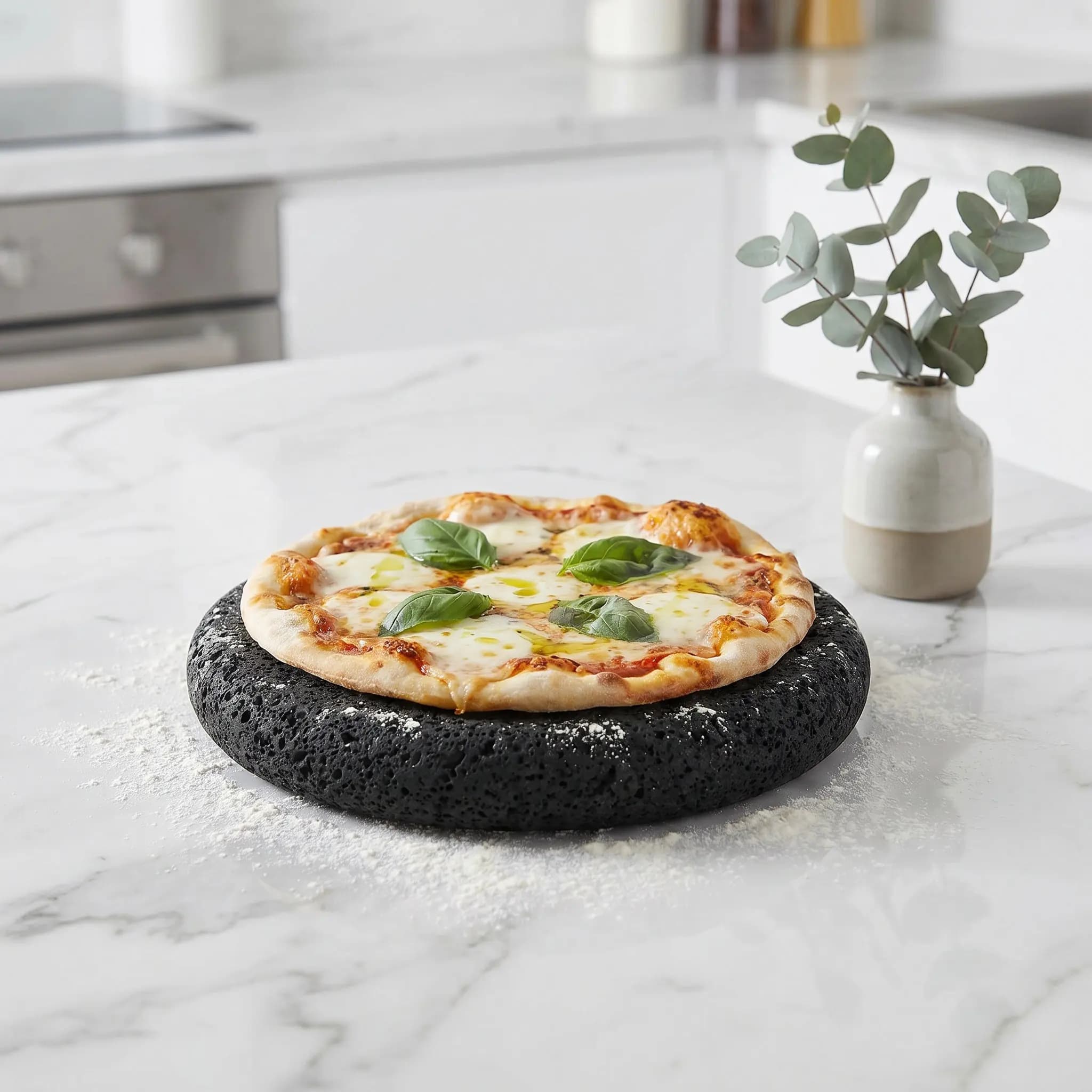 Volcanic Rock Cooking Stone 15Cm Lava Pan Fast Heating Stone for Korean Bbq Steak Pizza Grilling Outdoor Indoor