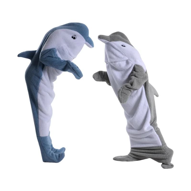 Animal Shape Pajamas, Pelo Cartoon Bag, Night Dress with Built-in Cover, Nice Dolphin, Outfit for Home