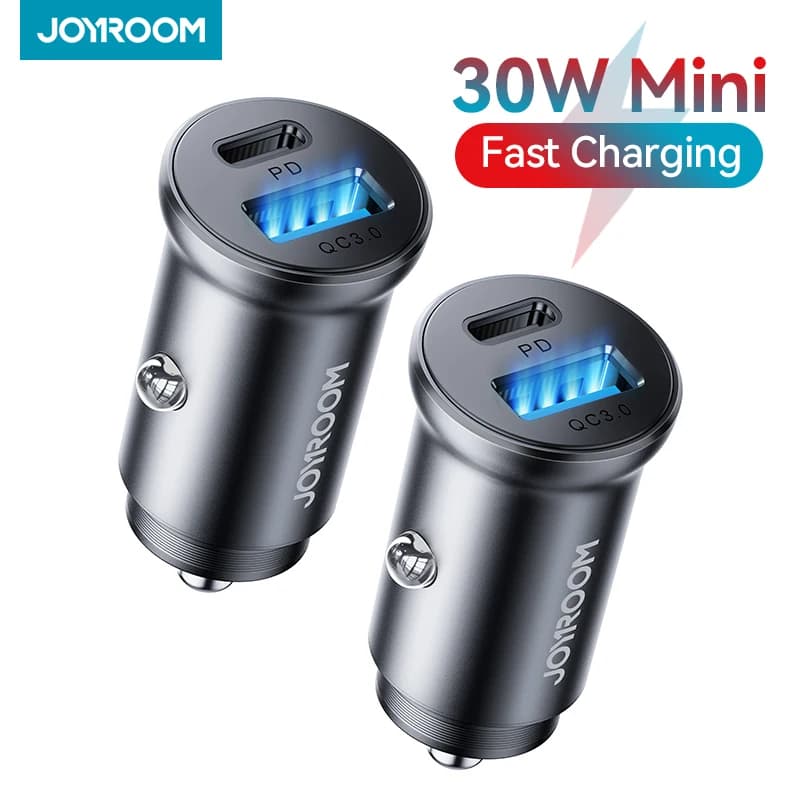Joyroom 30W Car Charger PD QC3.0 Dual USB Door Charger Adapter for iPhone Samsung Galaxy Car Accessories