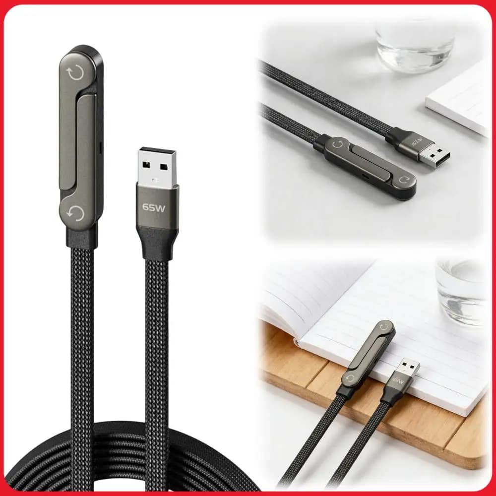 Cavo di ricarica rapida 2-in-1 con supporto per telefono integrato, cavo di ricarica a forma di T per smartphone, tablet, laptop e dispositivi di gioco