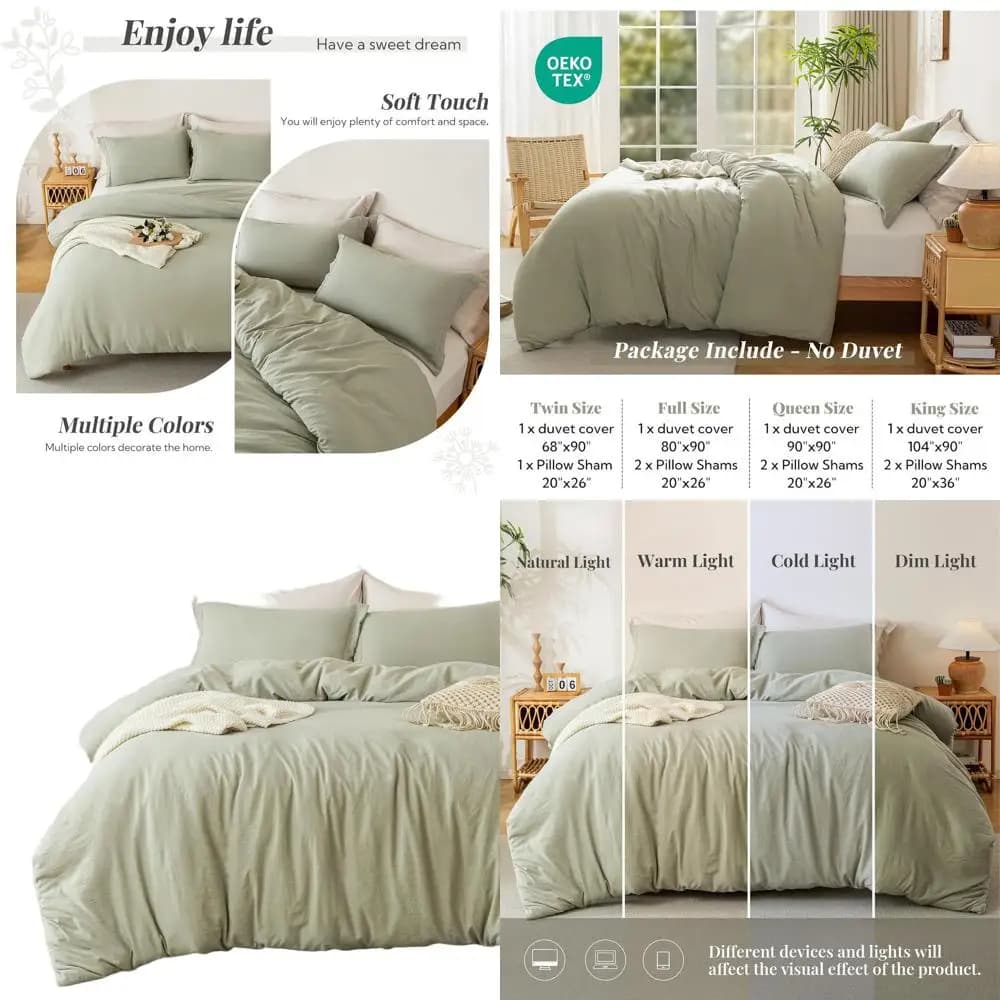 Microfiber Ultra Soft Cover Set - 3 Pieces Green Salvia October Mist with Hinge and Angles