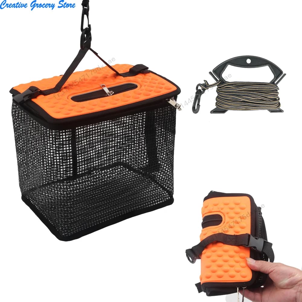 Fish Floating Basket, Fish Folding Container for Captured Fish, Minnow Portable Bucket, Fishing Equipment Folding Boxes