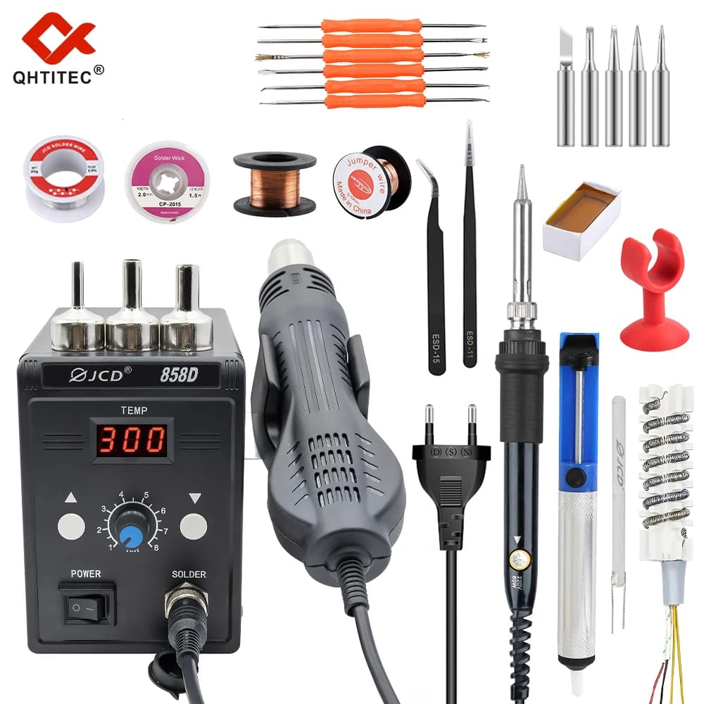 JCD 858D Hot Air Gun BGA welding station for reprocessing thermal gun 220V 700W welding hair dryer SMD SMT IC welding repair tools