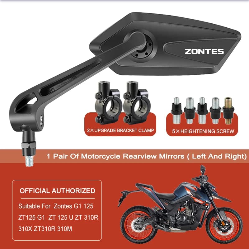 Adjustable rotating rearview mirror for Zontes Shengshi 310R 310V ZT125 350E 350D 350X GK350 ZT250 Side rearview mirrors motor