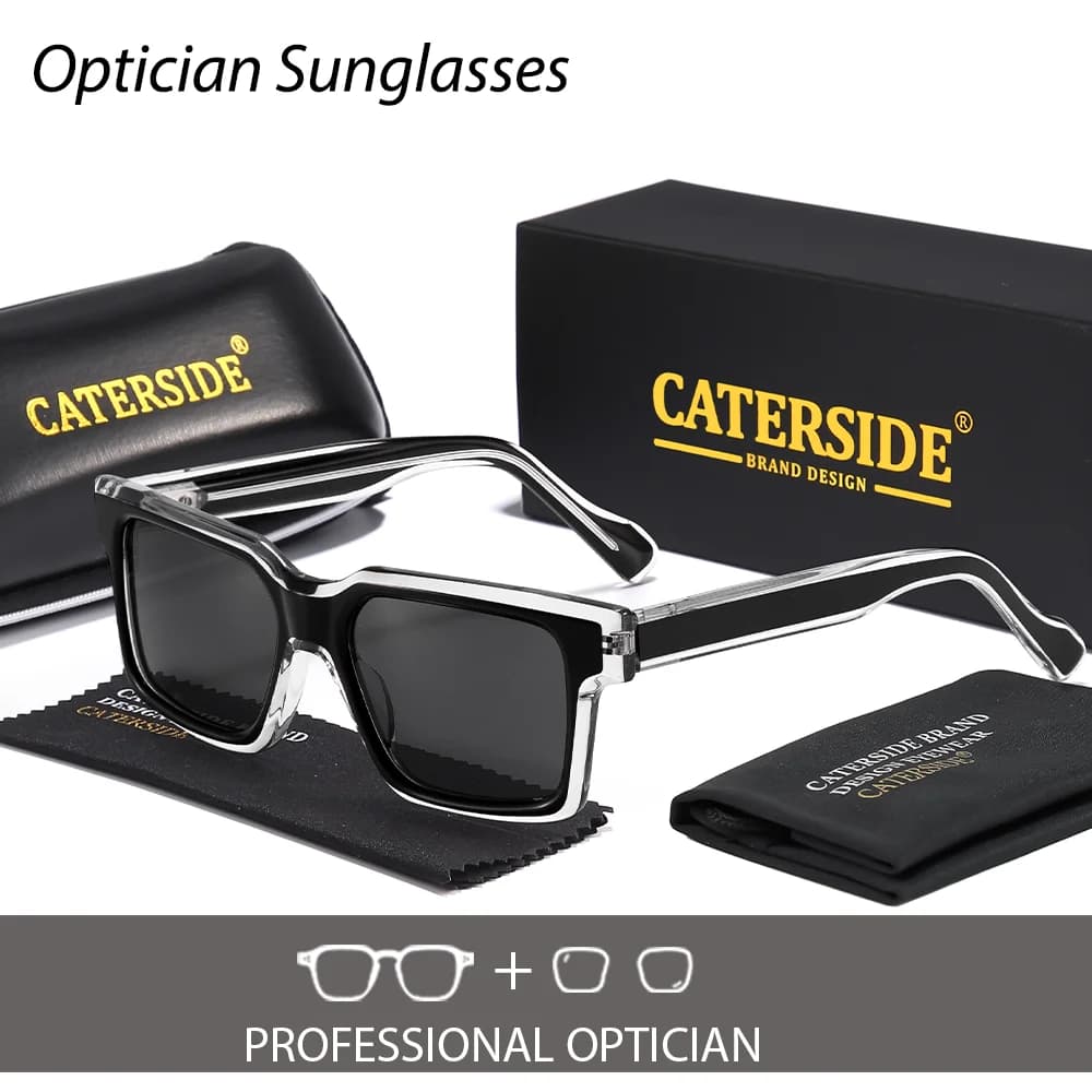 CATERSIDE Occhiali da sole ottici unisex alla moda Occhiali da vista con montatura in acetato premium Lenti personalizzate Occhiali regalo UV400