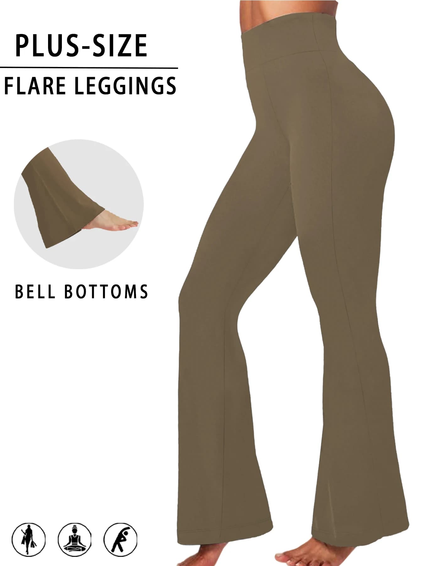 Super soft high waisted pants for women strong sizes, leggings with belly control, soft running elephant leg pants