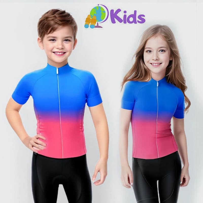 Kids Cycling T-shirt Fast Drying New Summer Shorts Breathable Kids Cycling Clothing Girls Cycling Shorts Jersey