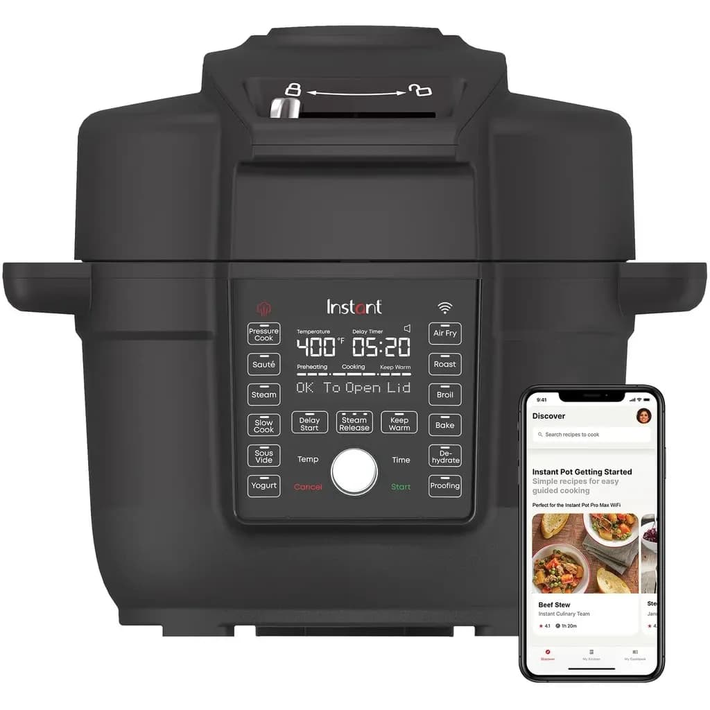 Friggitrice ad Aria Multifunzione 13-in-1 con Coperchio WiFi da 6,5 Litri
