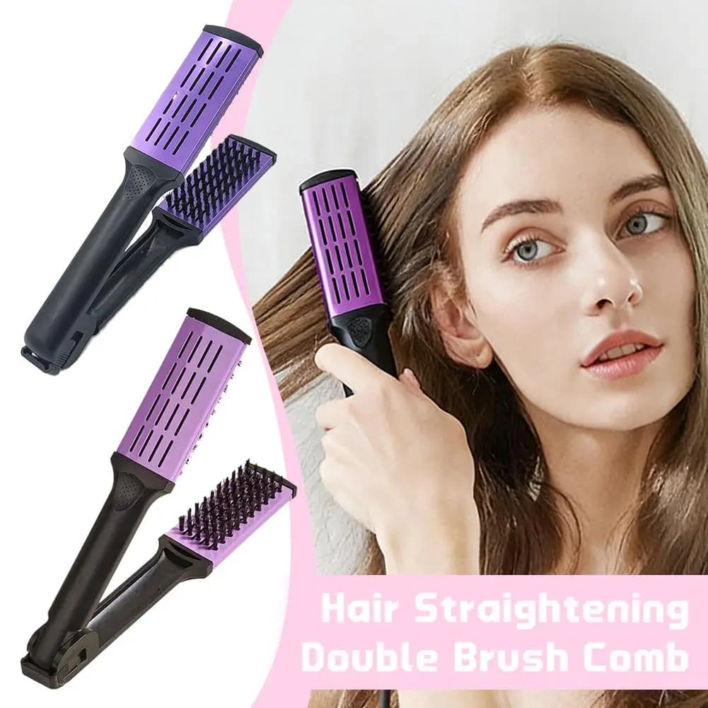 Pettine Professionale per Parrucchieri a V, Spazzola Lisciante Doppia, Strumento per Modellare i Capelli in Salone, Non Danneggia il Capello Durante lo Styling