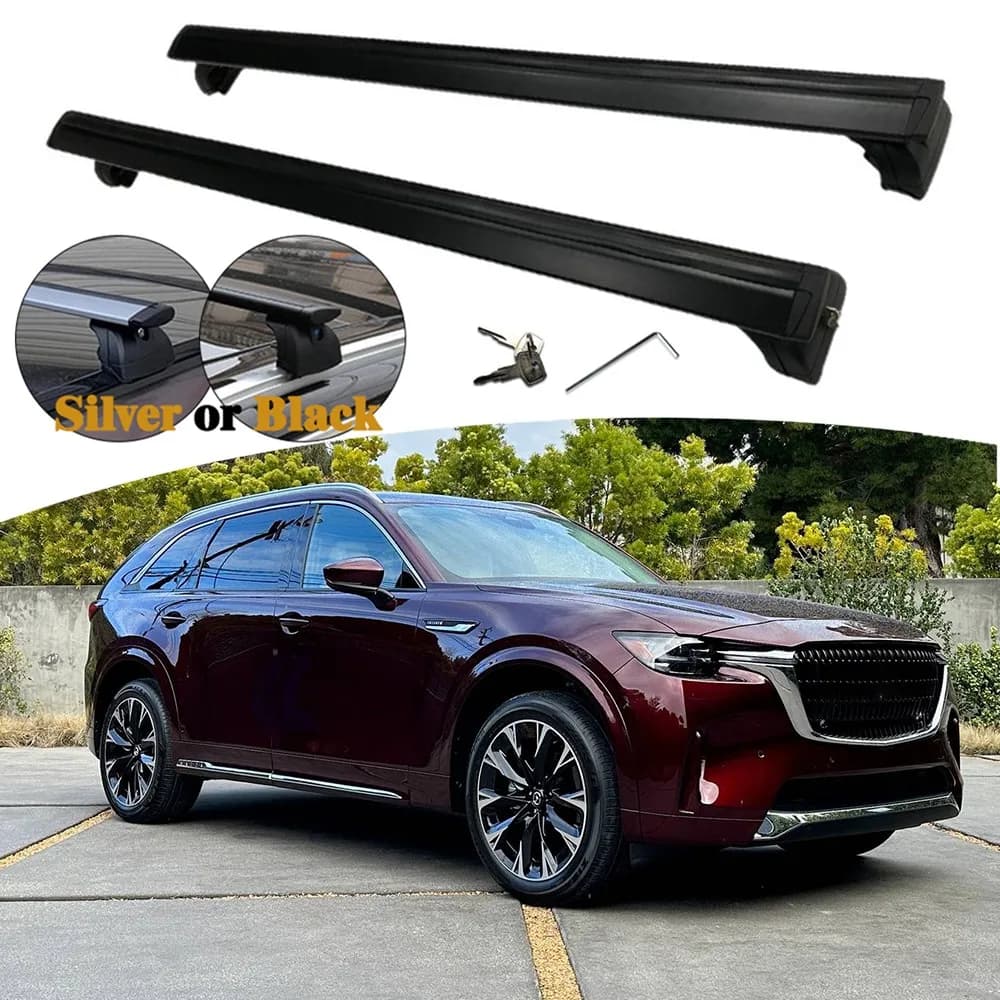 2PCS Barra trasversale regolabile in alluminio adatta per Mazda CX-90 CX90 2024 2025 Barra trasversale a filo Portapacchi Portapacchi con serratura