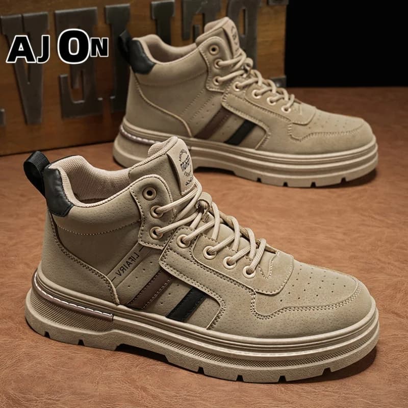 Scarpe da lavoro alte invernali da uomo stivali da neve da esterno escursionismo scarpe da uomo adulte scarpe da lavoro primaverili e autunnali scarpe casual