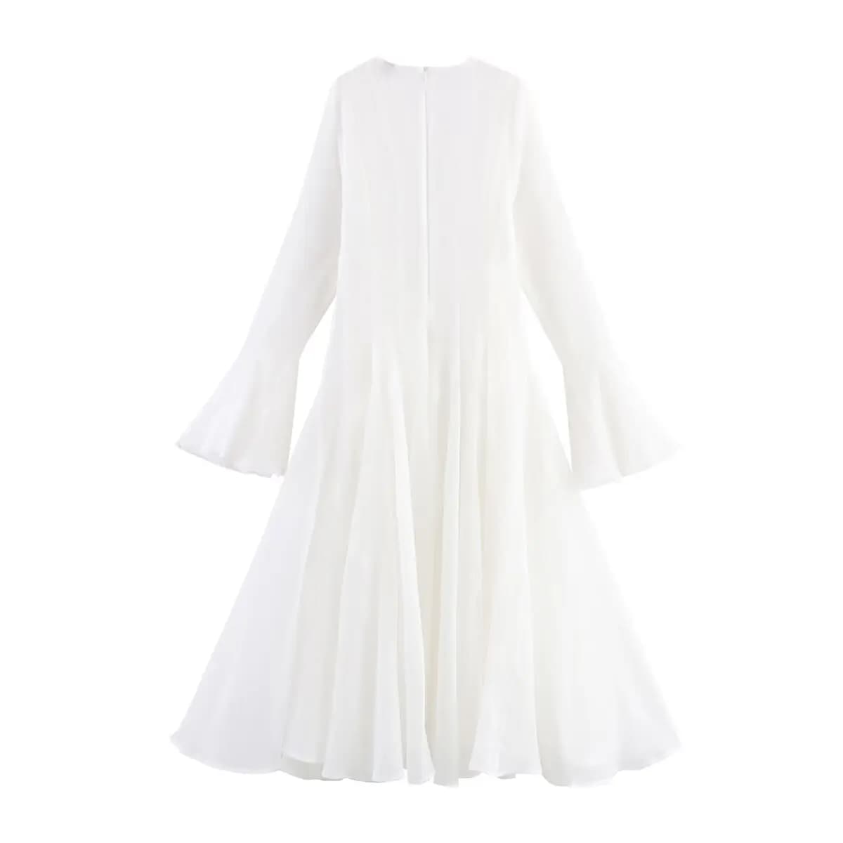 Abbigliamento da donna Autunno Nuovo stile Abito da donna di lusso leggero di fascia alta Temperamento francese Abito da fata a maniche lunghe svasato sottile