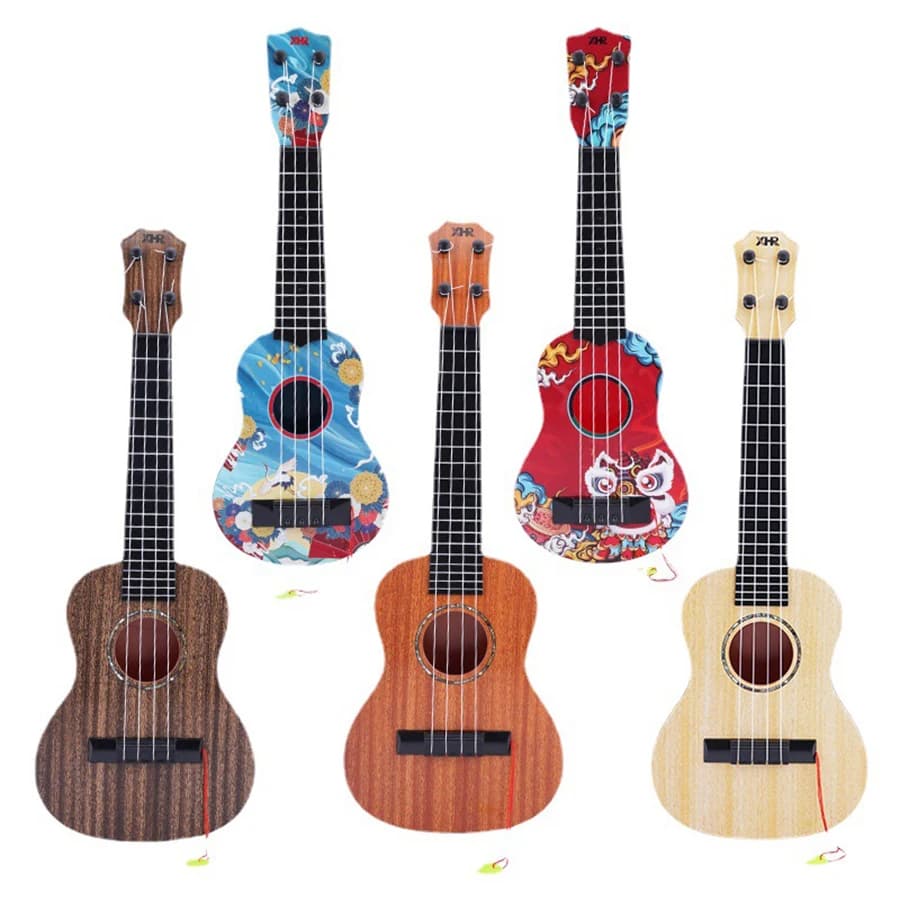 Il giocattolo per chitarra per bambini da 44 cm può essere utilizzato per giocare a strumenti elementari con palette che simula i giocattoli musicali Yukrili
