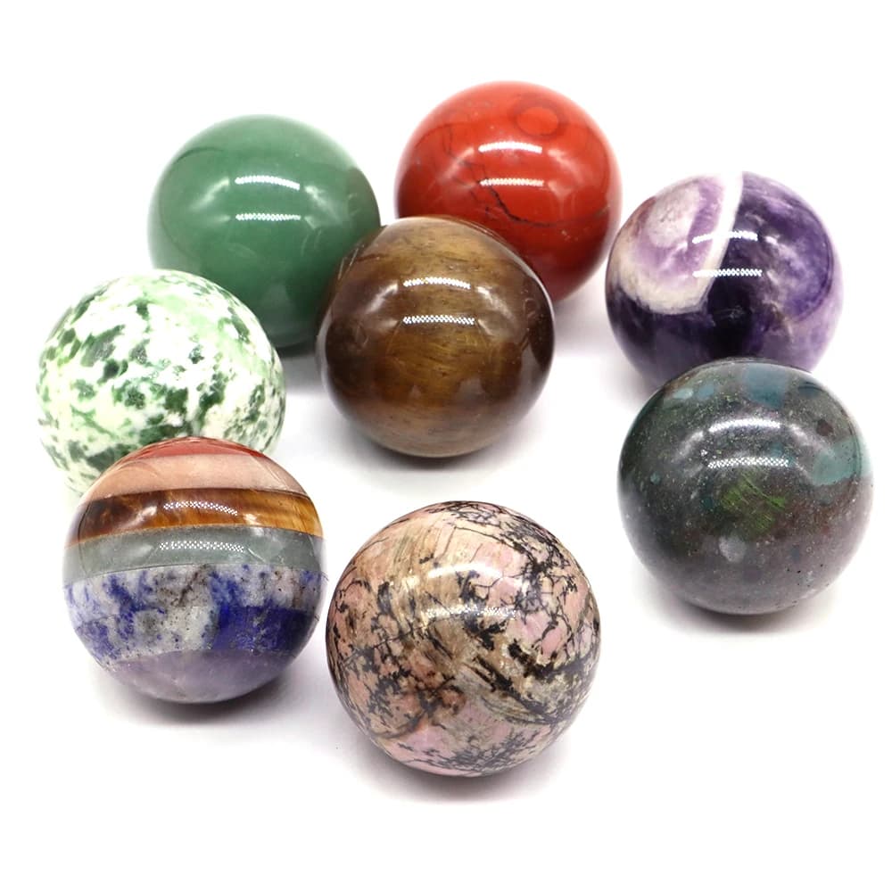 40MM Pietre preziose Sfera Cristalli curativi Decorazione della casa Reiki Wicca Pietre naturali Sfera Minerale Lucido Gemma Massaggio Globo Regalo