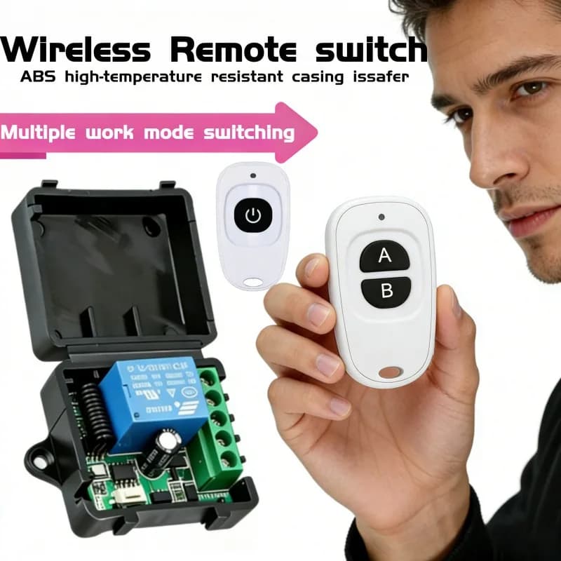 Interruttore Telecomandato Wireless Universale 433Mhz, Modulo Ricevitore Relè DC 12V 1CH, Trasmettitore RF 433 Mhz, Telecomandi