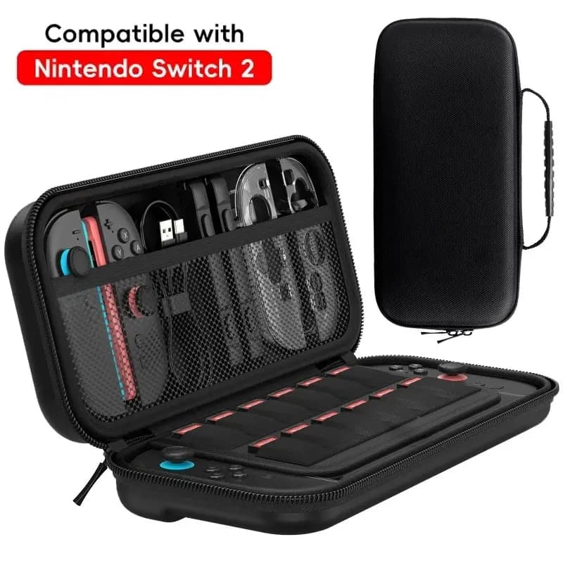 Custodia da trasporto portatile per NS Switch 2 Borsa protettiva da viaggio con 12 slot per carte da gioco per accessori Switch 2