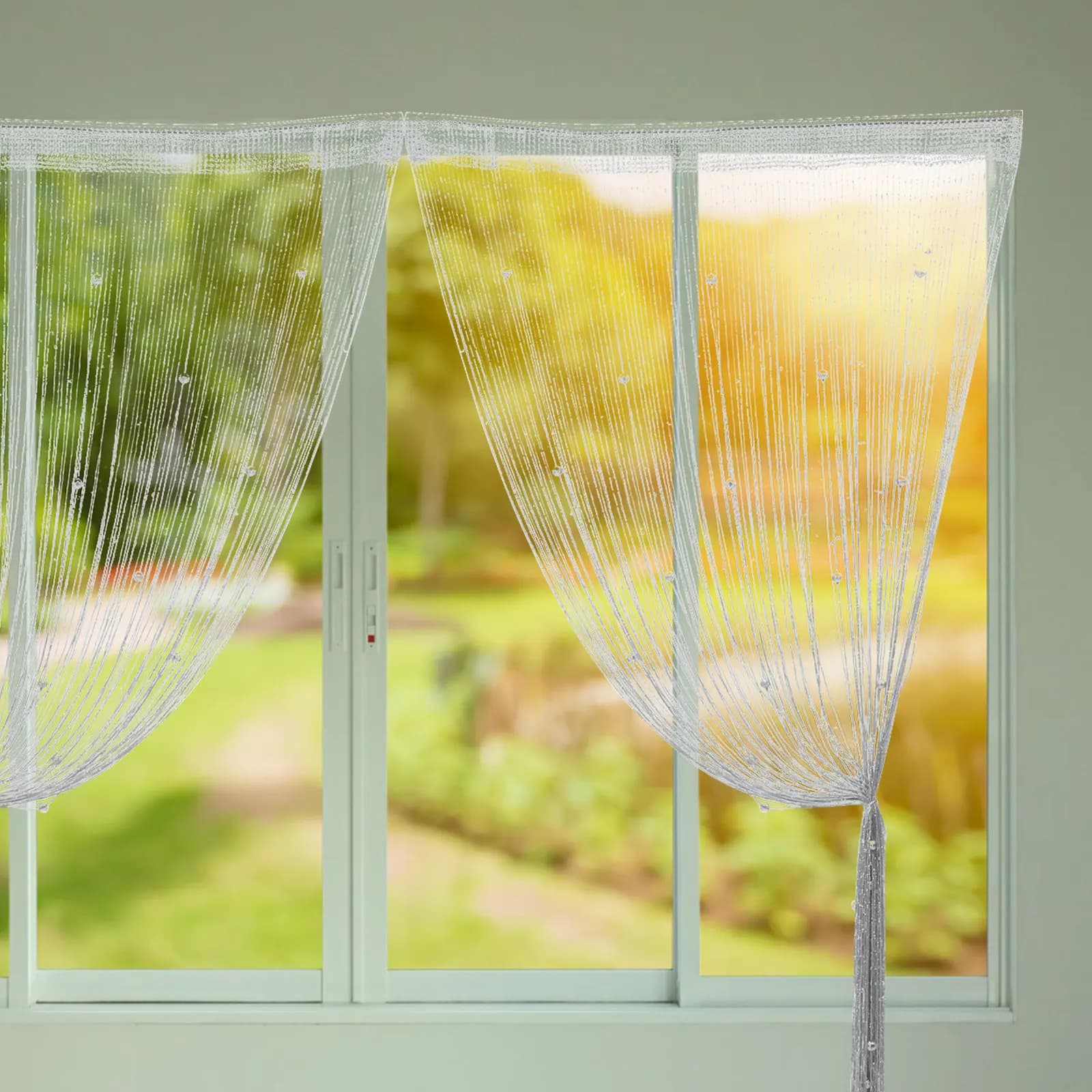 Door String Curtain Fly Screen Punch Free Easy Hang Decorative Room Divider Curtain Home Party Wall Window Decor