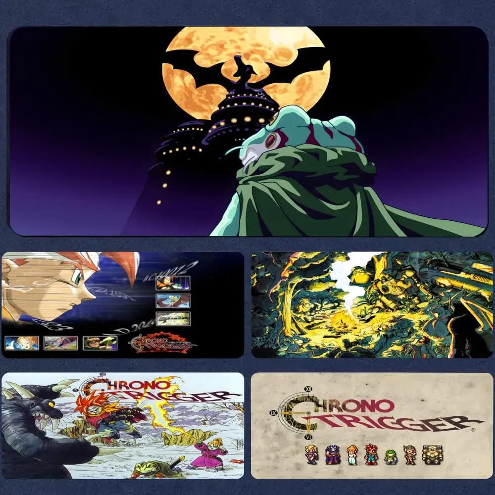Tappetino per mouse Classic Game C-Chrono Trigger, tappetino per mouse grande da gioco con bordi rinforzati, tappetino da scrivania per tastiera e computer