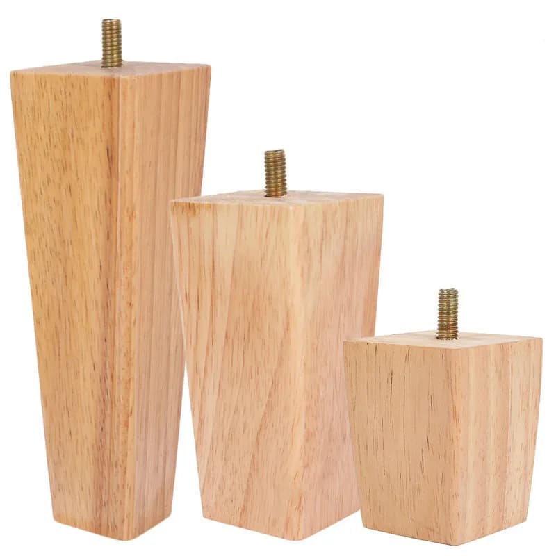 4 pezzi/set piedini per mobili in legno massello divano armadi letti gamba gambe quadrate per divano tavolo accessori per mobili per la casa 60/100/150mm