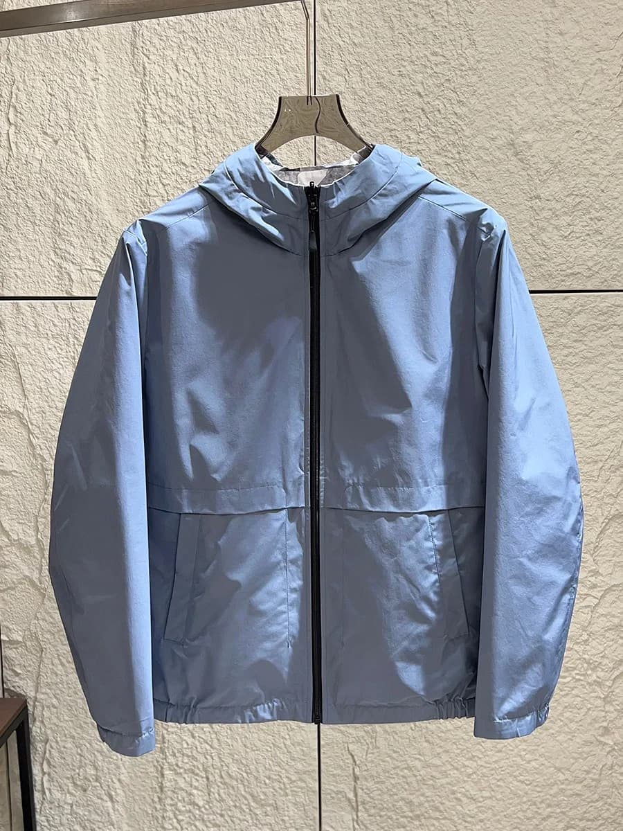 H-Series Double-Sided Wearable Casual Men's Windproof Loose Fit Hooded Jacket Spring Autumn Polyester Fiber Zipper Closure