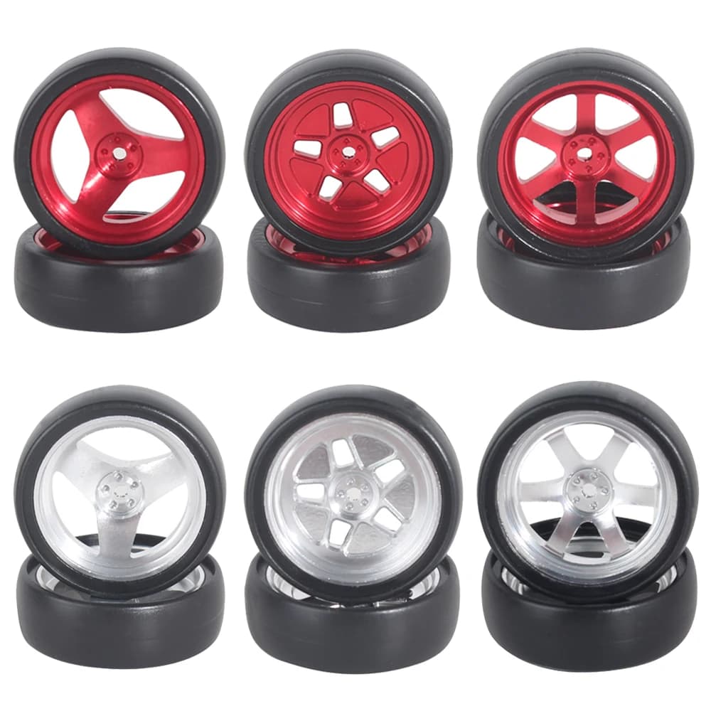 4PCS LDRC LD1801 LD1802 LD1803 LD1804 1/18 RC Auto Parti Aggiornate Drift Pneumatici Cerchioni In Metallo/Pneumatici Da Corsa Modelli di Veicoli