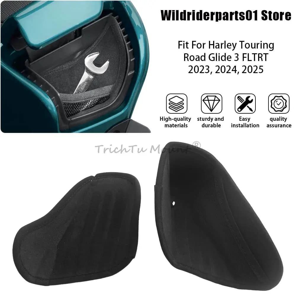 1Pair Lower Fairing Glove Box Compartment Liners Motorcycle For Harley Touring Road Glide Limited FLTRK 2020 2021 2022 2023 2024