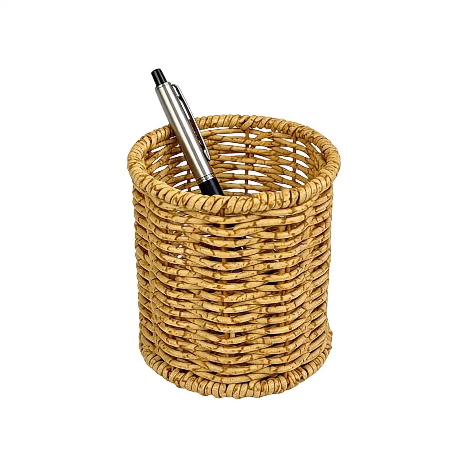 Portapenne in rattan Portapenne da scrivania Portapenne impermeabile e robusto Materiale scolastico e per ufficio Cancelleria Organizzatore da scrivania