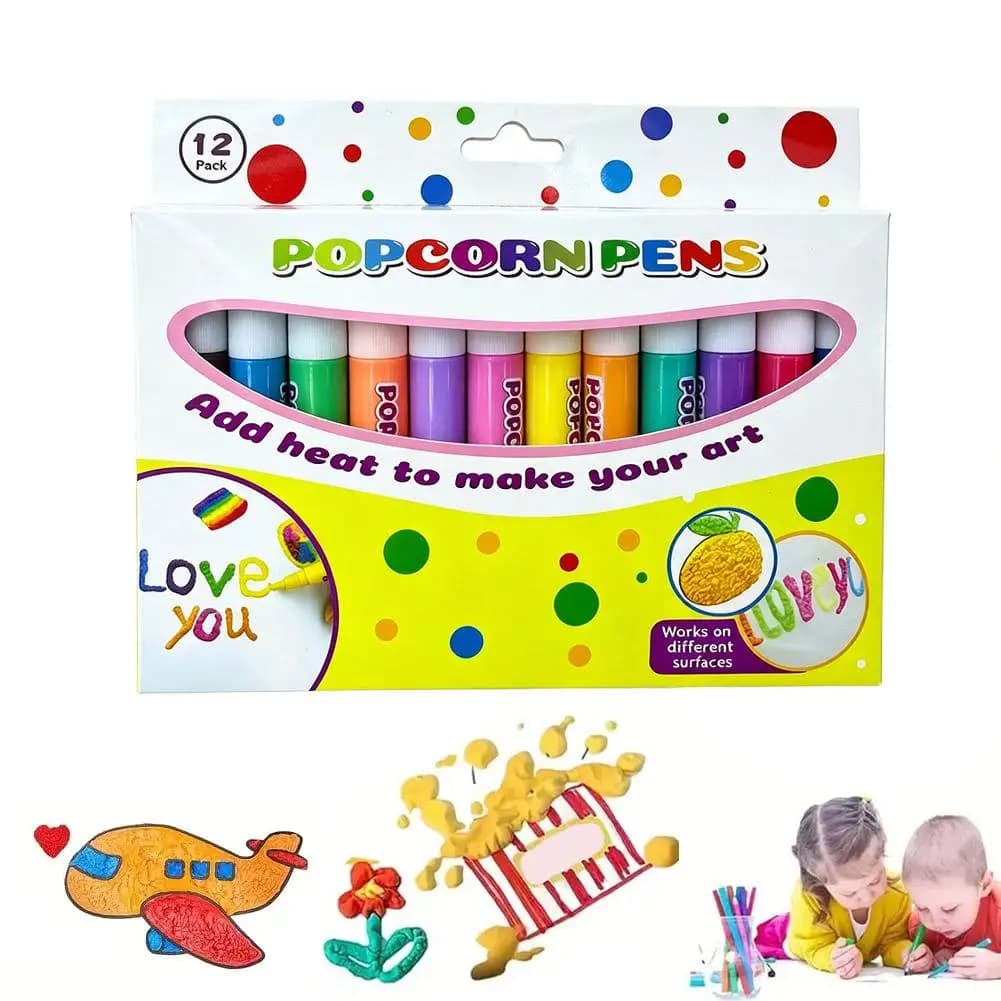 Magic Popcorn Pens Set 3D Puffy Bubble Paint Pens DIY Greeting Cards Drawing Pens Art Craft Supplies