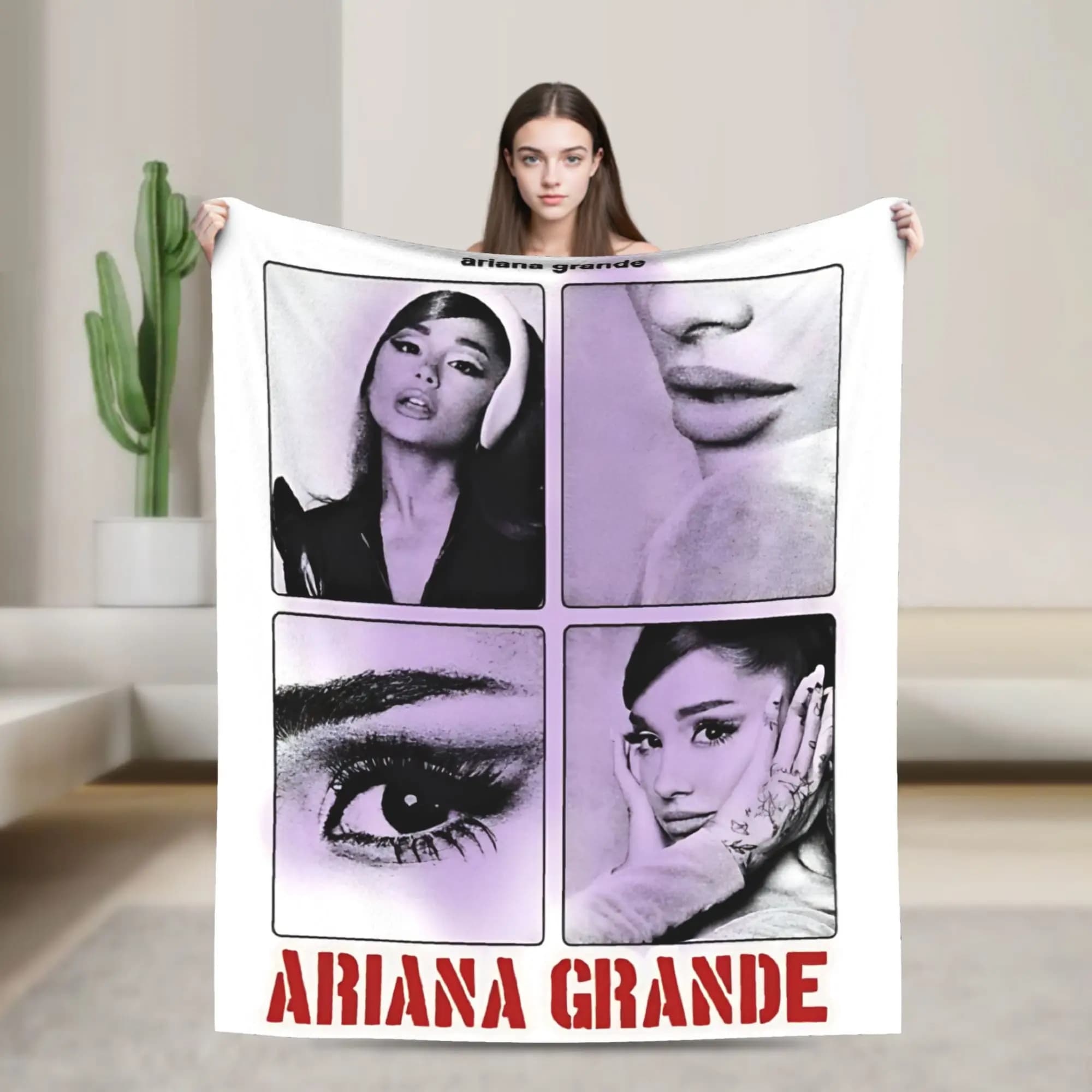 Coperta in flanella Ariana Grande Pop Music, coperta vintage per divano, letto, lounge, trapuntata 150x125 cm