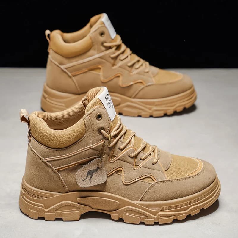 Men's casual boots four seasons high-top outdoor hiking shoes soft-sole non-slip comfort breathable light fashion tooling boots